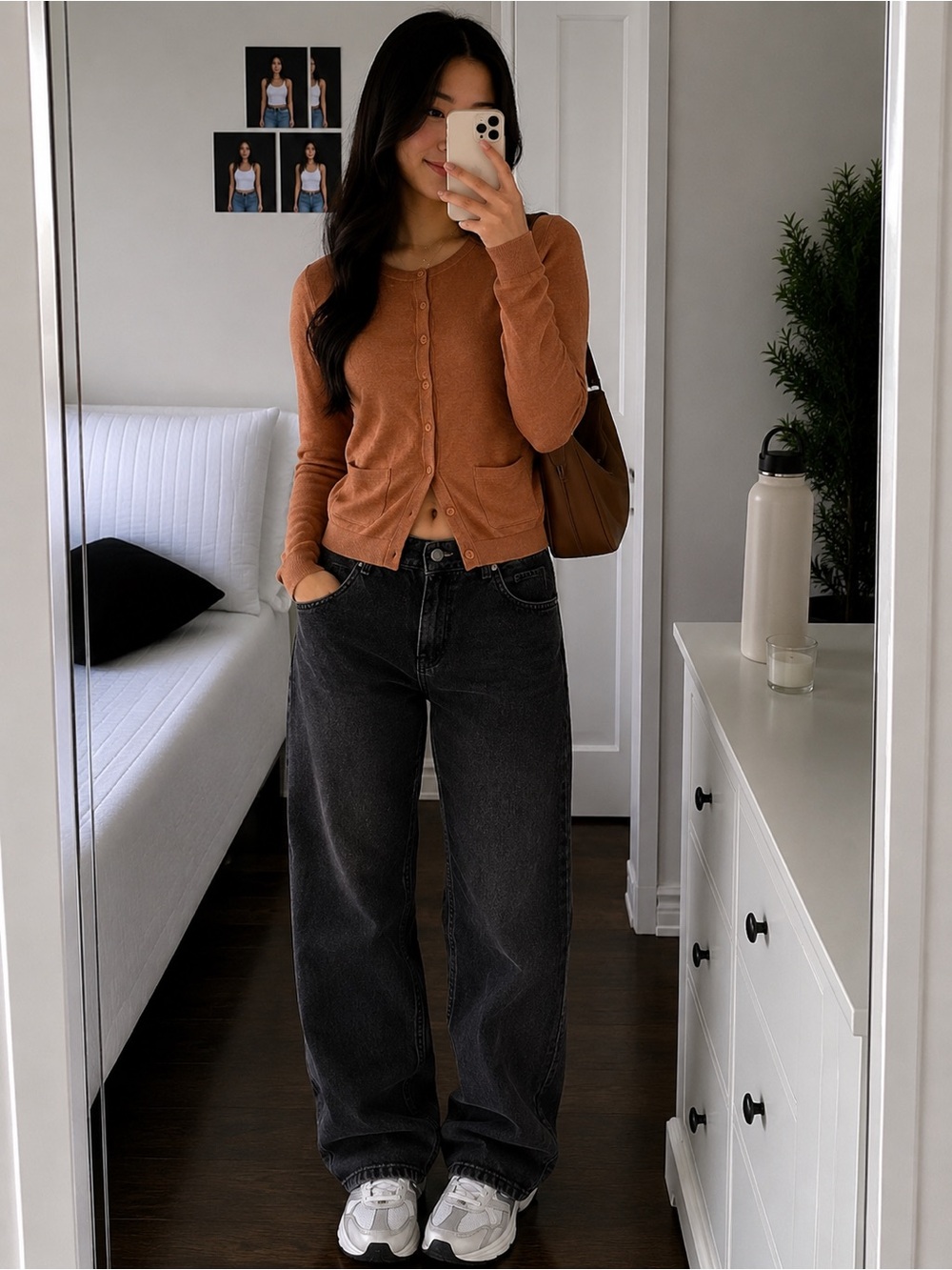 Talbots Rust Orange Lightweight Button-Front Cardigan